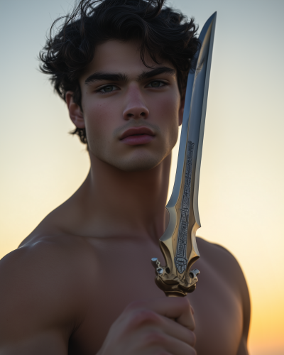 Muscular Male with Dagger