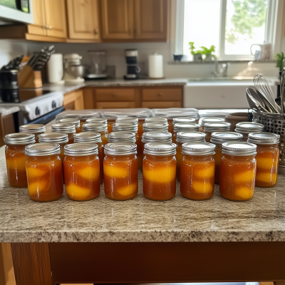 Kitchen Table with Jam Jars