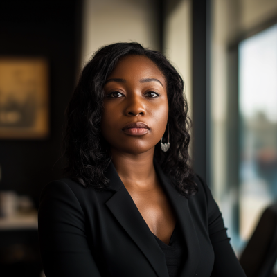 Black Female Client in Office