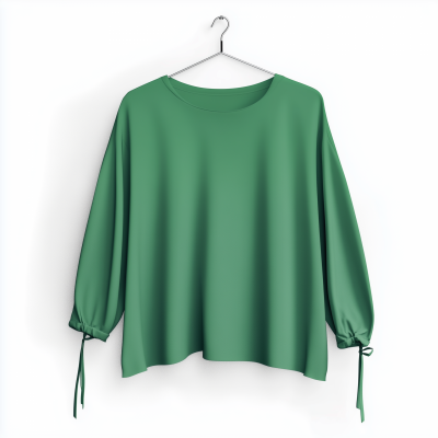 Green Long Sleeve Cotton Top
