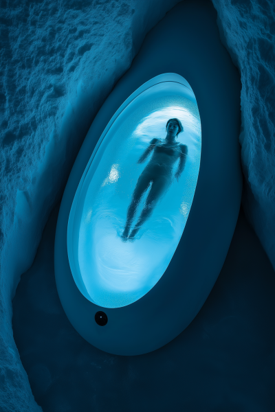 Floating in Blue Light Therapy