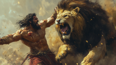 Samson Defeats the Lion