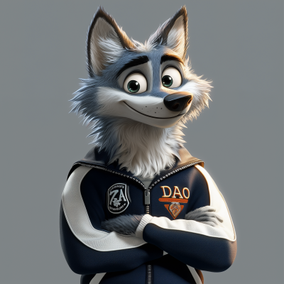 Wolf in Baseball Jacket