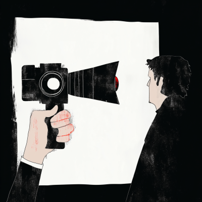 Man Filming with Super 8 Camera