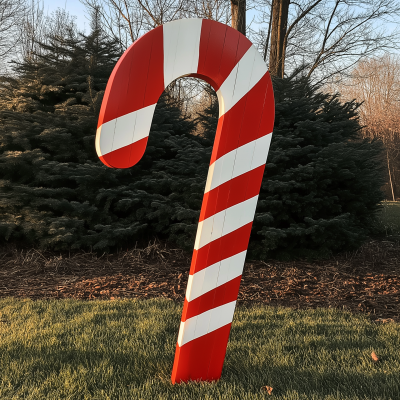 Luxurious Wooden Candy Cane Decor