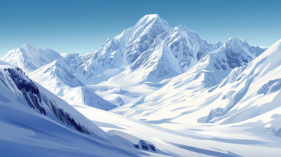 Mountain Ski Resort Vector