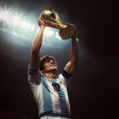 Maradona Lifting the Trophy
