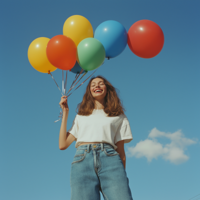 Woman in Baggy Jeans