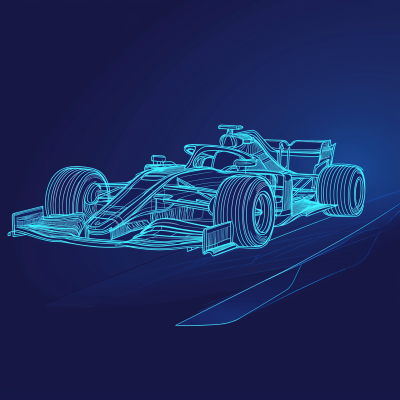 Monoline Formula 1 Car Illustration