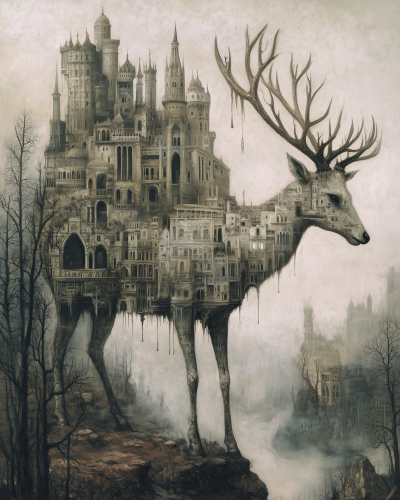 Surreal Deer in Renaissance City