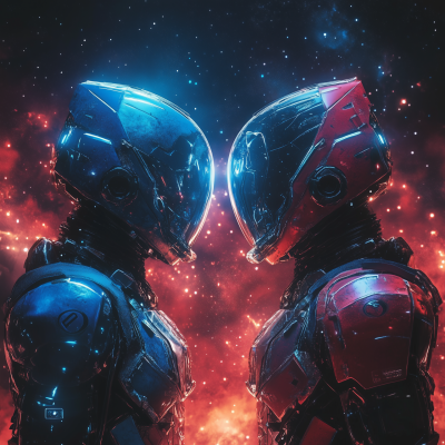 Futuristic Warriors Face Off