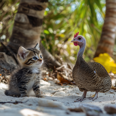 Kitten Meets Turkey