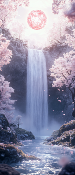 Surreal Flower Waterfall