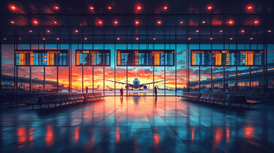 Busy Airport Illustration