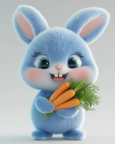 Playful Blue Bunny