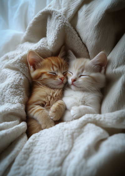 Cozy Kittens Hugging