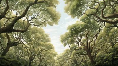 Dense Grove of Tipuana Tipu Trees
