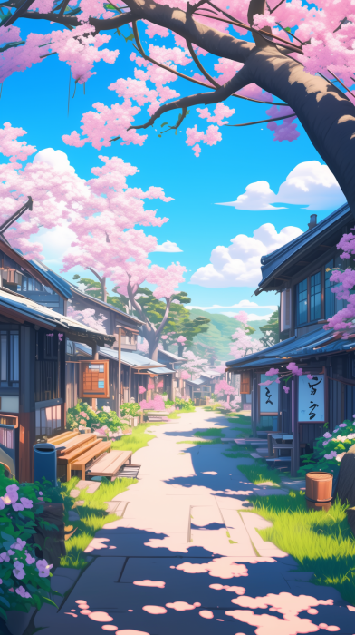 Samurai Village in Blossoms