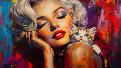 Marilyn with Cat