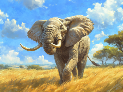 Elephant on the Savannah