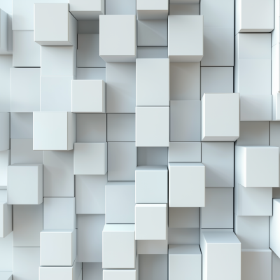 Abstract White Cube Arrangement
