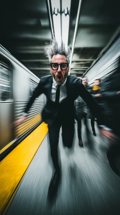 Young Business Man Running