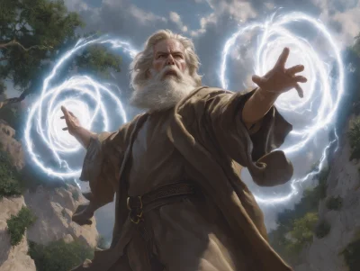 Powerful Wizard Casting Spell