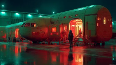 Cyberpunk City Awaiting Departure