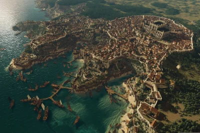Massive Coastal Medieval City