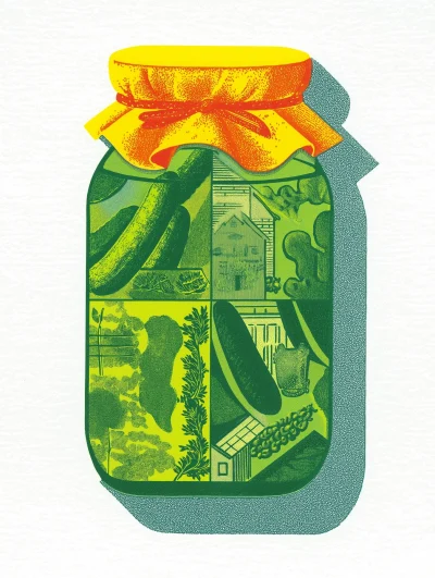 Isolated Jar of Pickles