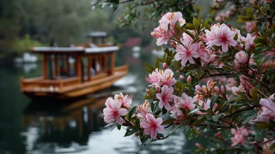 Chinese Garden Flower Boat