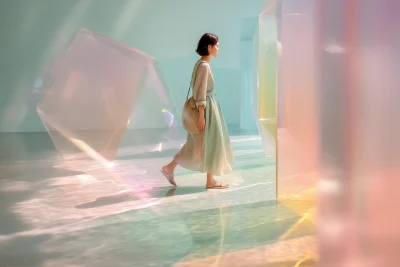 Walking Through Acrylic Sculptures