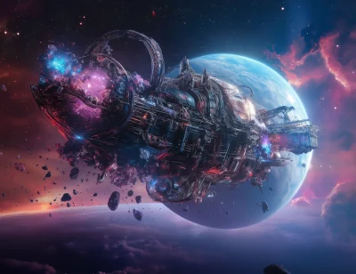 Crystal and Metal Spacecraft