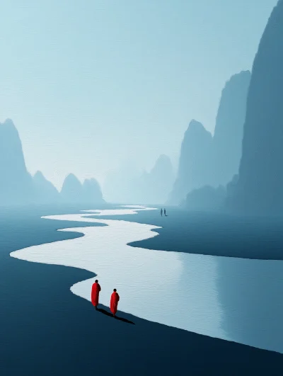 Monks by the River