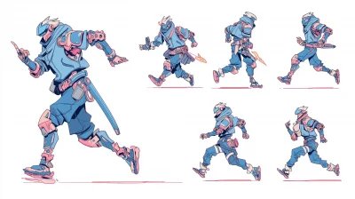 Futuristic Warrior Poses