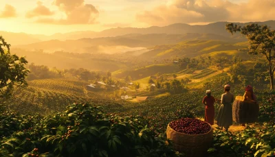 Coffee Field at Sunrise