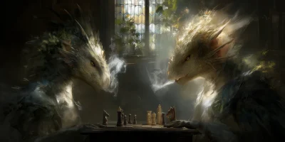 Juvenile Dragon Chess Match