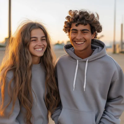 Teenagers Playing Baseball at Sunset