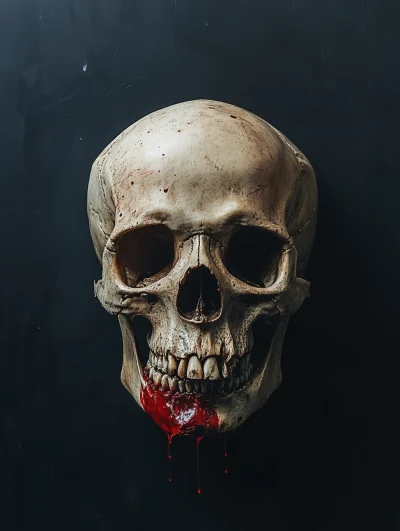 Red Painted Skull