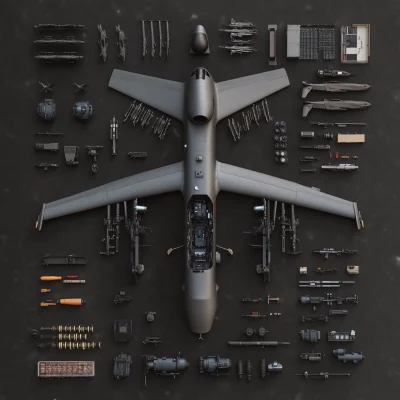 Attack Drone Flat Lay