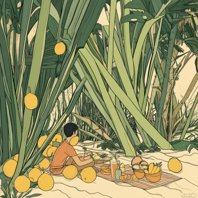 Lemongrass Picnic Scene