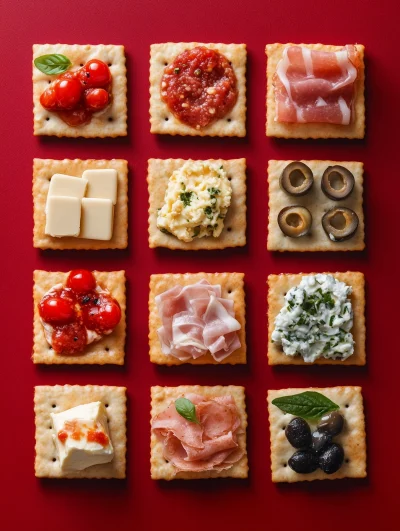 Symmetrical Soda Crackers Arrangement