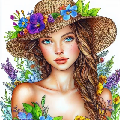 Summer Girl Coloring Page