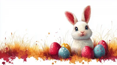 Easter Bunny with Colored Eggs
