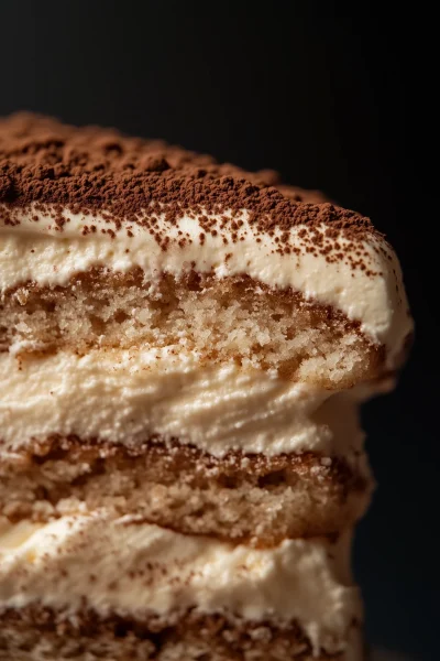 Close-up of Tiramisu Layers