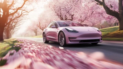 Electric Coupe on a Country Road