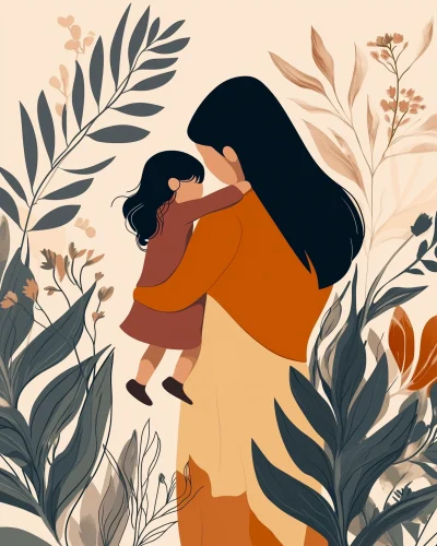 Mother and Child Embrace