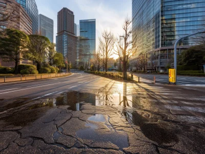 Tokyo Business District at Dawn