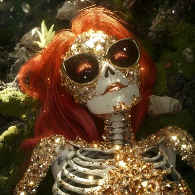 Female Skeleton in Crystal Cave
