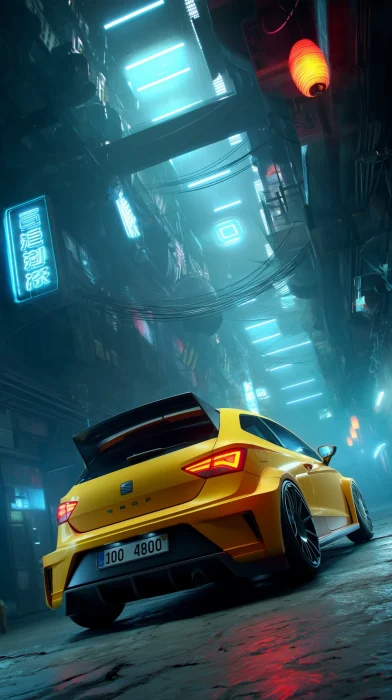 Yellow Seat Ibiza in Cyberpunk City